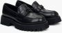 Estro Zwarte leren pennyloafers voor dames Black Dames - Thumbnail 2