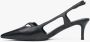 Estro Zwarte leren slingback lage hak pumps voor dames Black Dames - Thumbnail 3