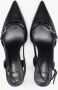 Estro Zwarte leren slingback lage hak pumps voor dames Black Dames - Thumbnail 4