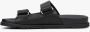 Estro Zwarte leren slippers voor dames met verstelbare dikke banden Er00114725 Black Dames - Thumbnail 2