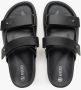 Estro Zwarte leren slippers voor dames met verstelbare dikke banden Er00114725 Black Dames - Thumbnail 5