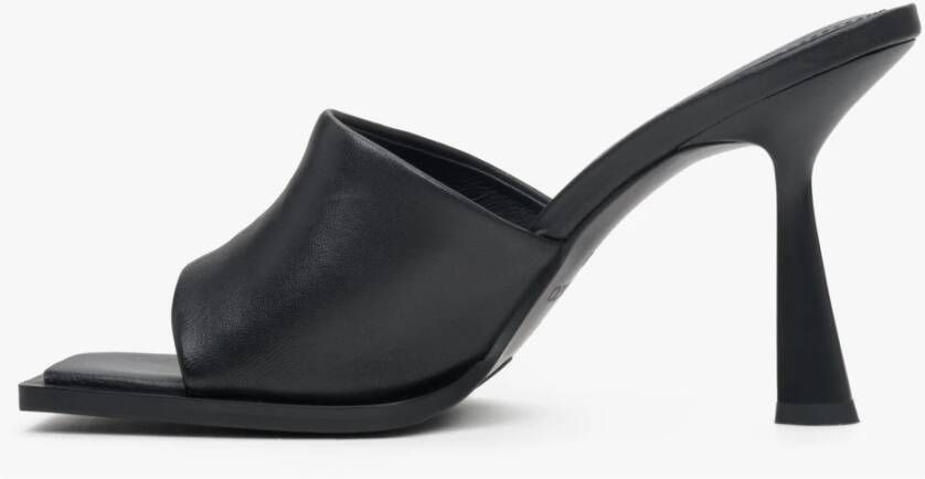 Estro Zwarte Dames Echt Leren Stiletto Muiltjes Er00113403 Black Dames