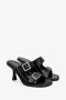 Estro Dames Zwarte Leren Stiletto Muiltjes Er00112692 Black Dames - Thumbnail 2