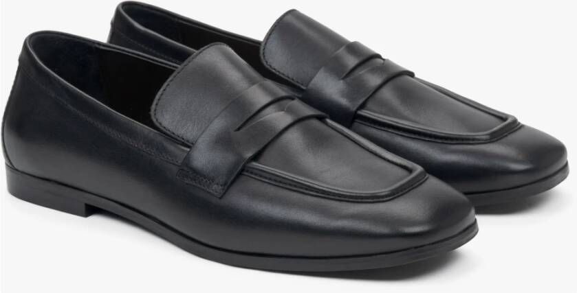 Estro Zwarte loafers voor dames gemaakt van Italiaans echt leer Black Dames