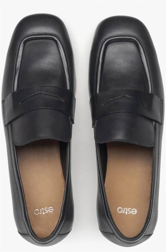 Estro Zwarte loafers voor dames gemaakt van Italiaans echt leer Black Dames