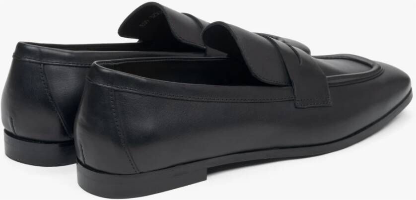 Estro Zwarte loafers voor dames gemaakt van Italiaans echt leer Black Dames