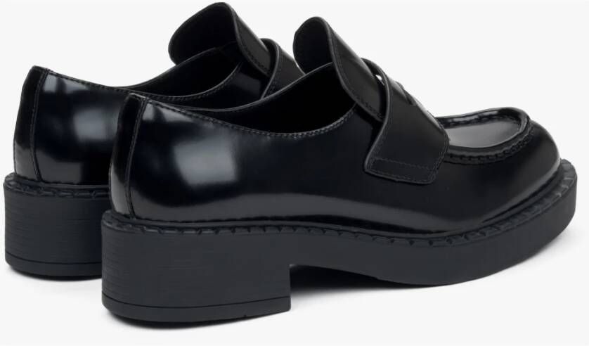 Estro Zwarte Penny Loafers voor dames gemaakt van echt leer Black Dames