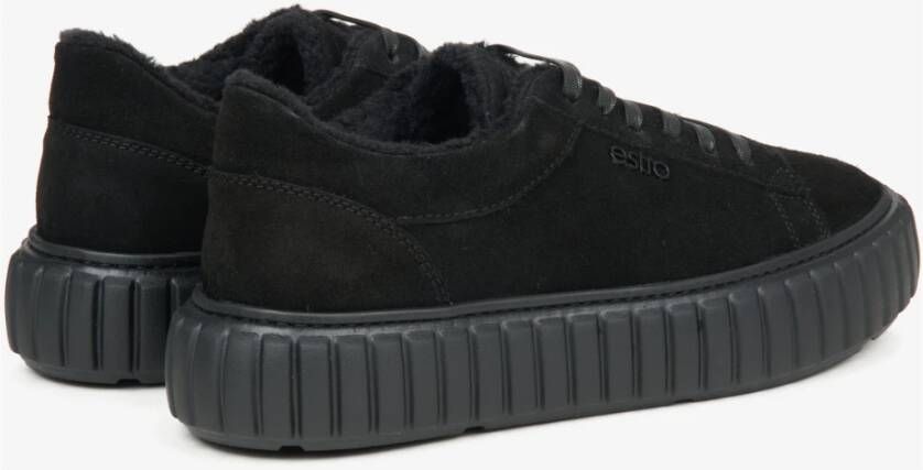 Estro Zwarte Velours Lage Winter Sneakers Er00115651 Black Dames