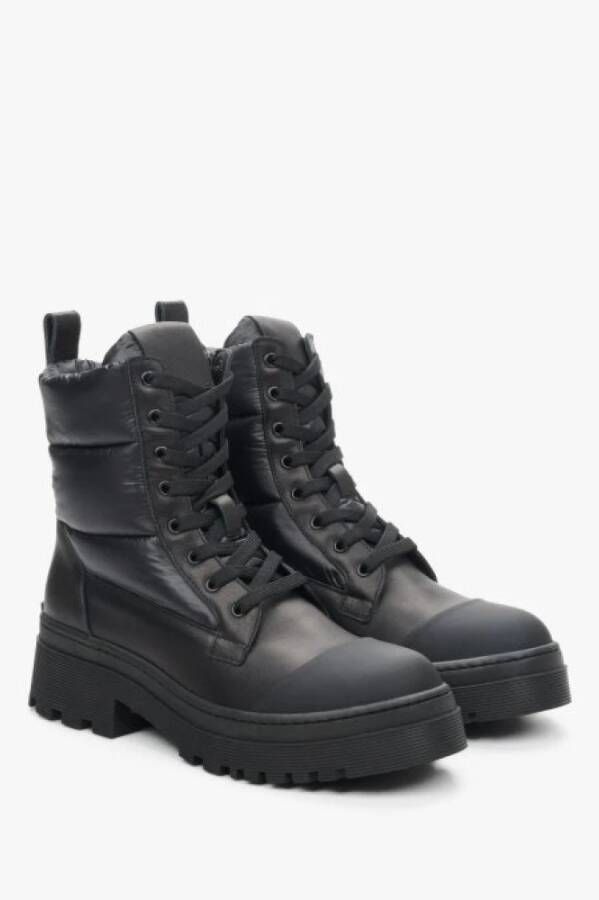 Estro Dames Zwarte Veterschoenen Winterlaarzen ES 8 Er00111929 Black Dames