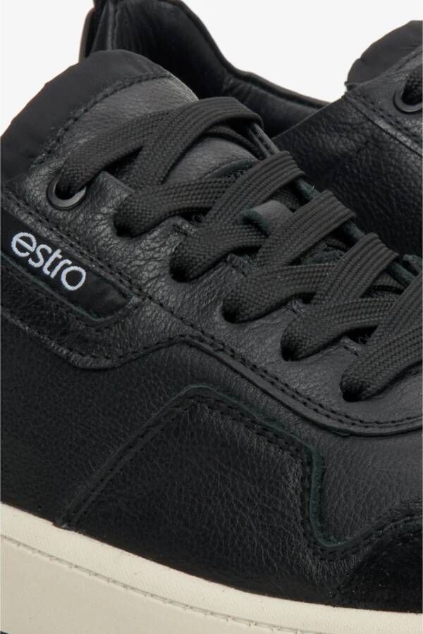 Estro Zwarte Veterschoenen met Lage Top Black Heren