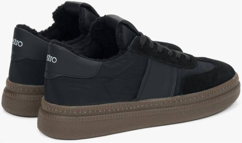 Estro Zwarte Winter Lage Sneakers voor Dames met Bontvoering Black Dames