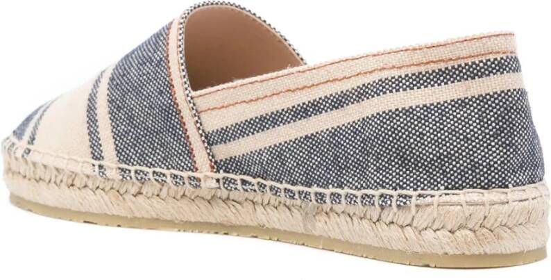 ETRO Blauwe Gestreepte Canvas Espadrilles Blue Dames