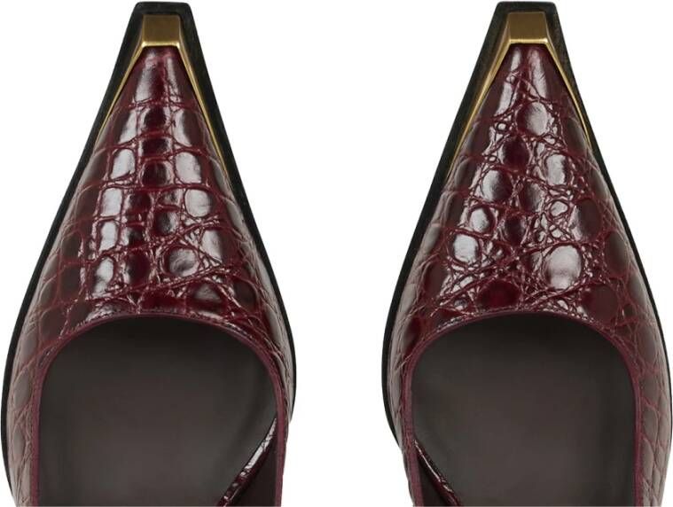 ETRO Bordeaux Krokodillenprint Hak Sandalen Red Dames