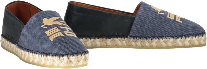 ETRO Denim espadrilles met leren inzetstukken Blue Dames