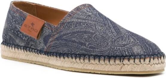 ETRO Gedrukte Denim Espadrilles Blue Heren