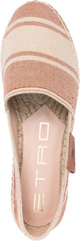 ETRO Gestreepte canvas espadrilles in bruin Brown Dames