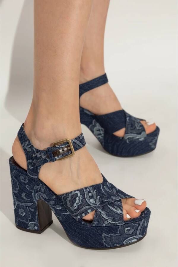 ETRO Plateau sandalen Blue Dames