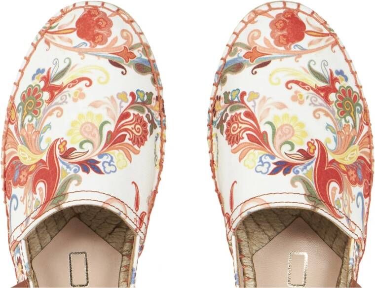 ETRO Witte Bloemenprint Espadrilles Schoenen Multicolor Dames