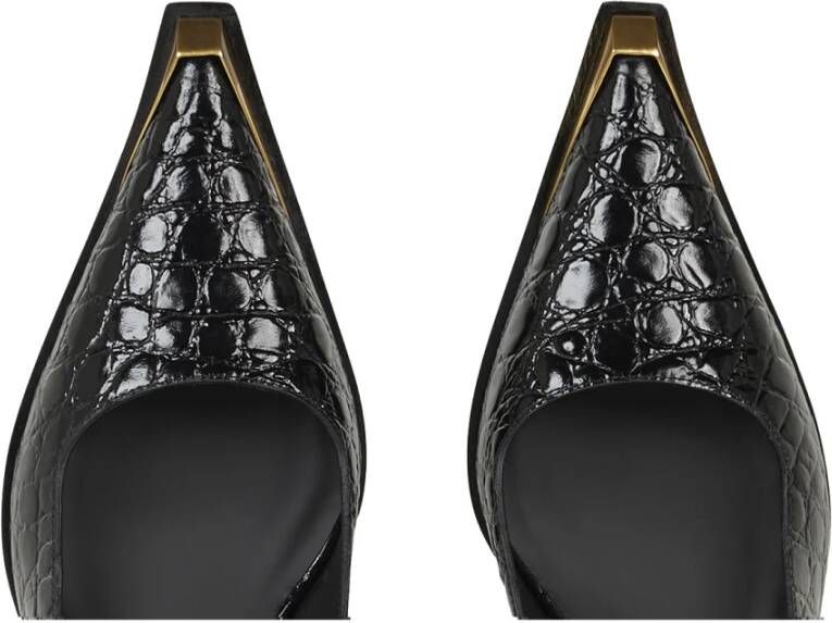 ETRO Zwarte Krokodillenprint Hak Sling-backs Black Dames