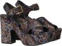 ETRO Zwarte Velvet Plateau Sandalen met Bloemenprint Multicolor Dames - Thumbnail 2