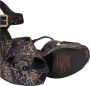 ETRO Zwarte Velvet Plateau Sandalen met Bloemenprint Multicolor Dames - Thumbnail 3