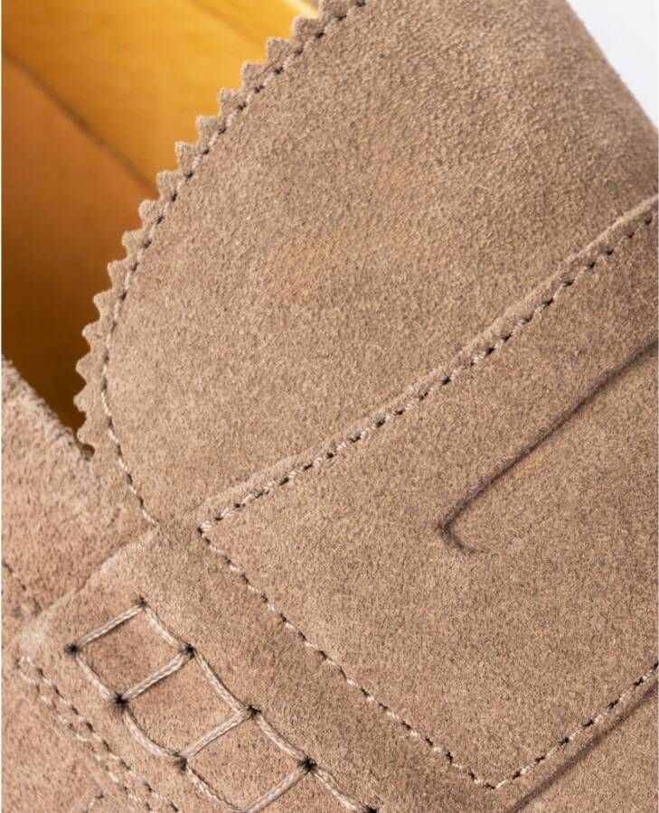 Exton Beige Suède Instap Mocassins Beige Heren