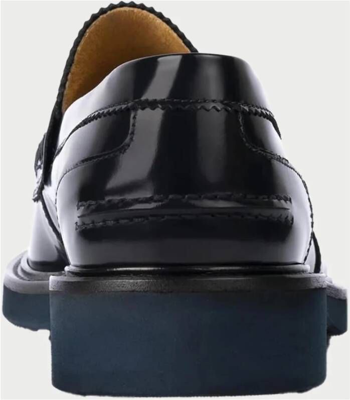 Exton Blauwe Leren Loafers Blue Heren