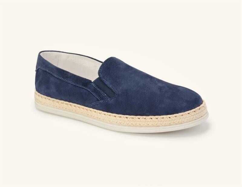 Exton Blauwe Suède Instaploafers Blue Heren