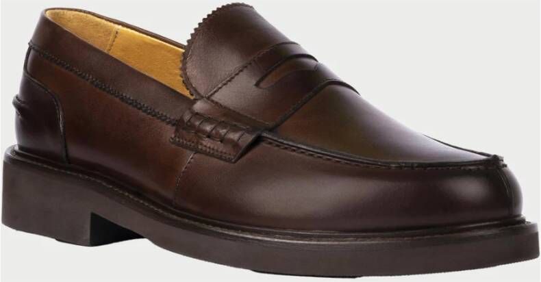 Exton Bruin Leren Heren Loafers Brown Heren