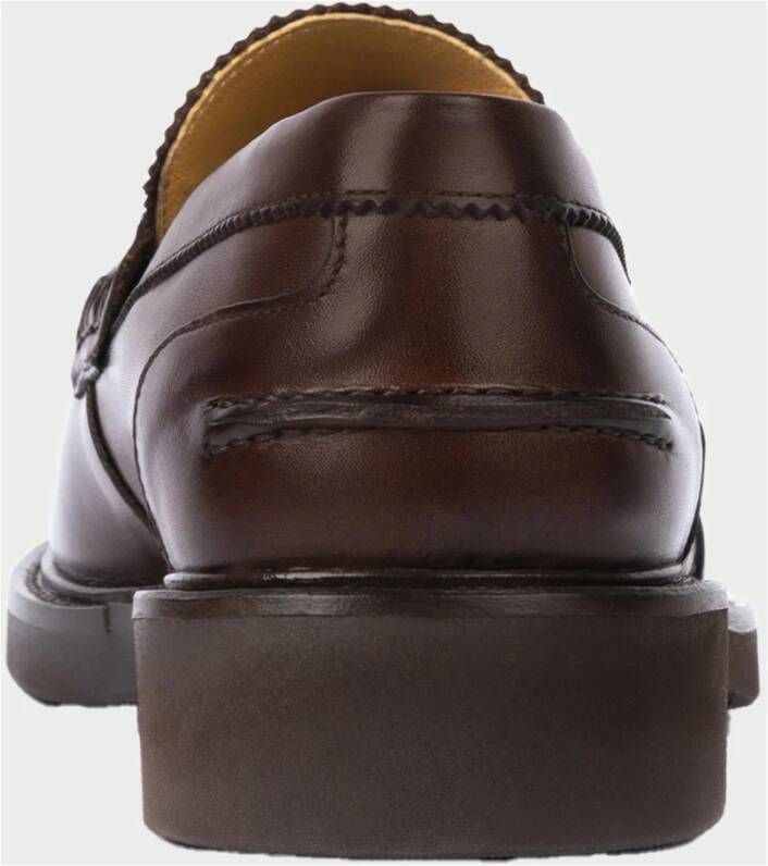 Exton Bruin Leren Heren Loafers Brown Heren