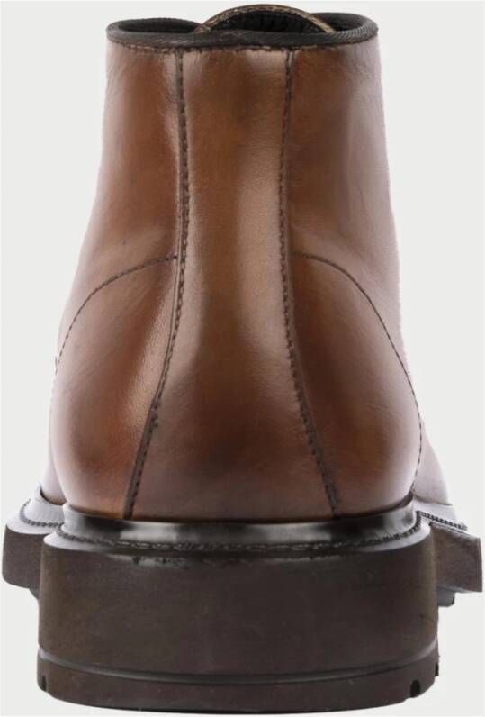 Exton Bruine Leren Veterschoenen Brown Heren