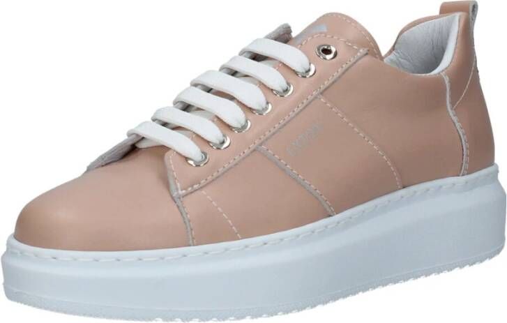 Exton Dames Leren Lage Sneakers Pink Dames