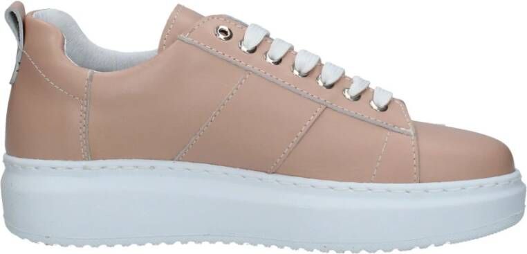 Exton Dames Leren Lage Sneakers Pink Dames