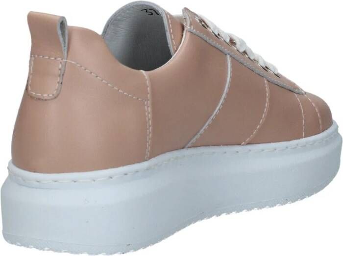 Exton Dames Leren Lage Sneakers Pink Dames