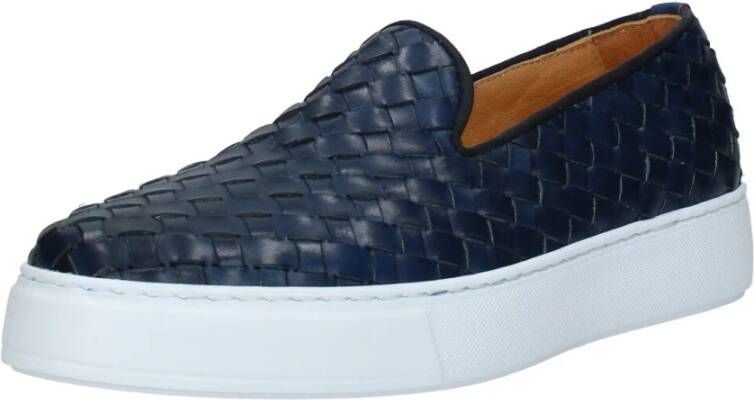 Exton Heren Leren Loafers Blue Heren