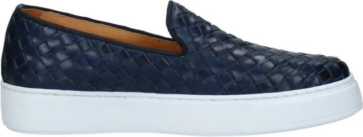 Exton Heren Leren Loafers Blue Heren