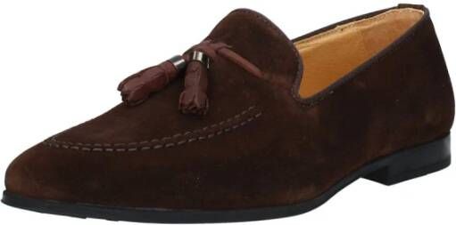 Exton Heren Loafer Suède Rubberen Zool Brown Heren