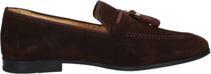 Exton Heren Loafer Suède Rubberen Zool Brown Heren