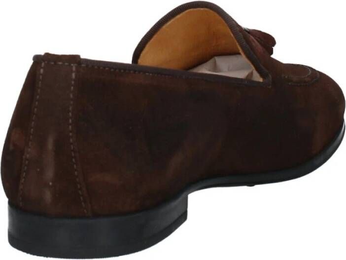 Exton Heren Loafer Suède Rubberen Zool Brown Heren