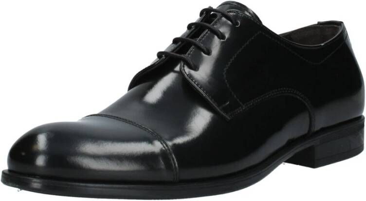 Exton Leren Veterschoenen Black Heren