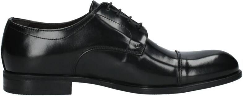 Exton Leren Veterschoenen Black Heren