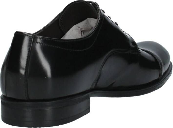 Exton Leren Veterschoenen Black Heren