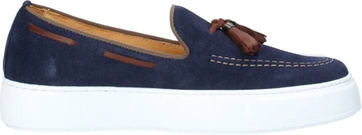 Exton Suède Herenloafers met Leren Kwastjes Blue Heren