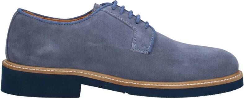 Exton Suede Lace-Up Shoe Blue Heren