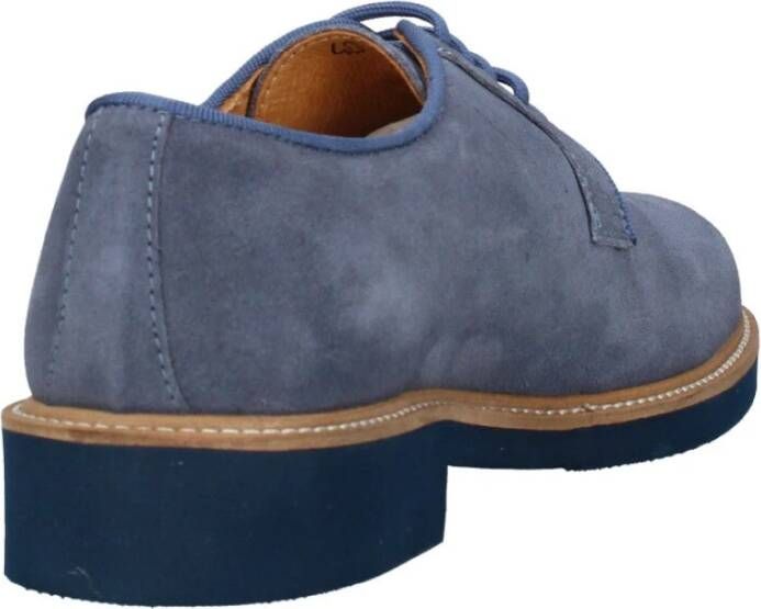 Exton Suede Lace-Up Shoe Blue Heren