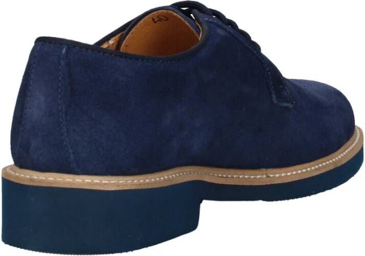 Exton Suède Veterschoen Elegante Stijl Blue Heren