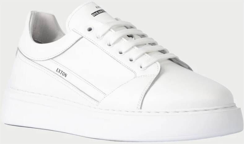 Exton Witte Lage Top Leren Sneakers White Heren