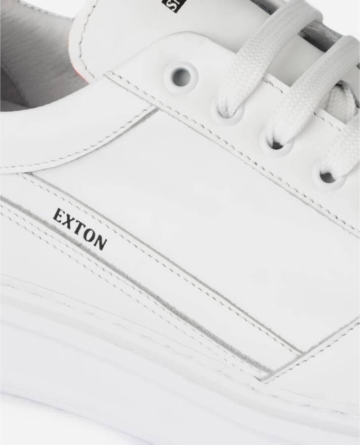 Exton Witte Lage Top Leren Sneakers White Heren