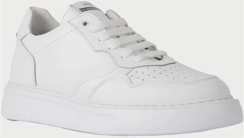 Exton Witte Leren Lage Sneakers White Heren