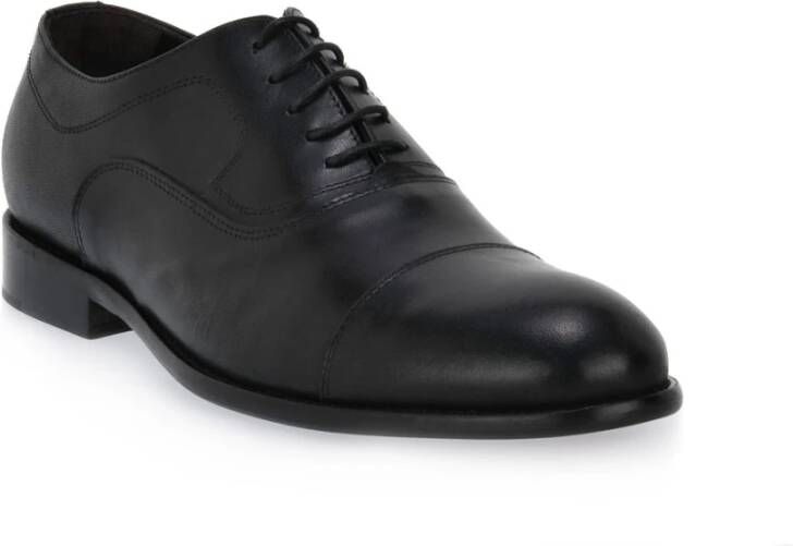 Exton Zwarte Leren Schoenen Black Heren